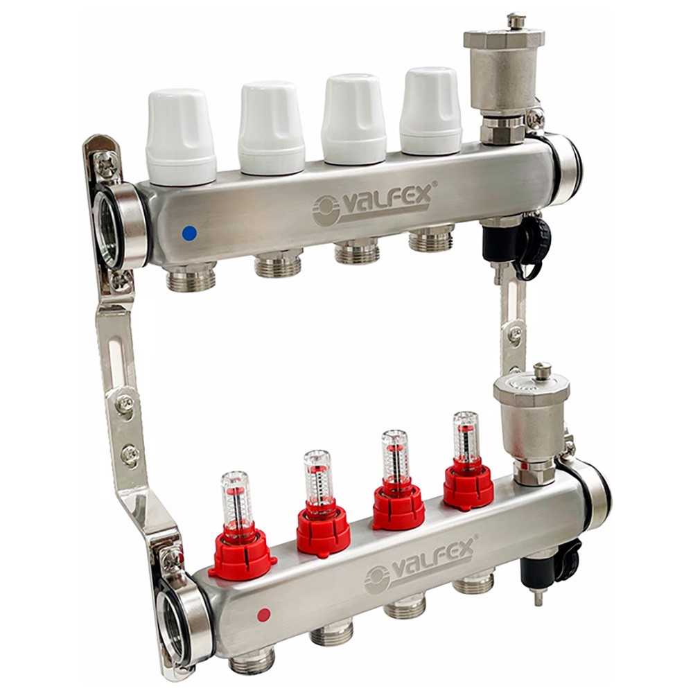 Коллекторная группа Valfex 1 x 3/4 EK 12 выходов с расходомерами FV.586.0612