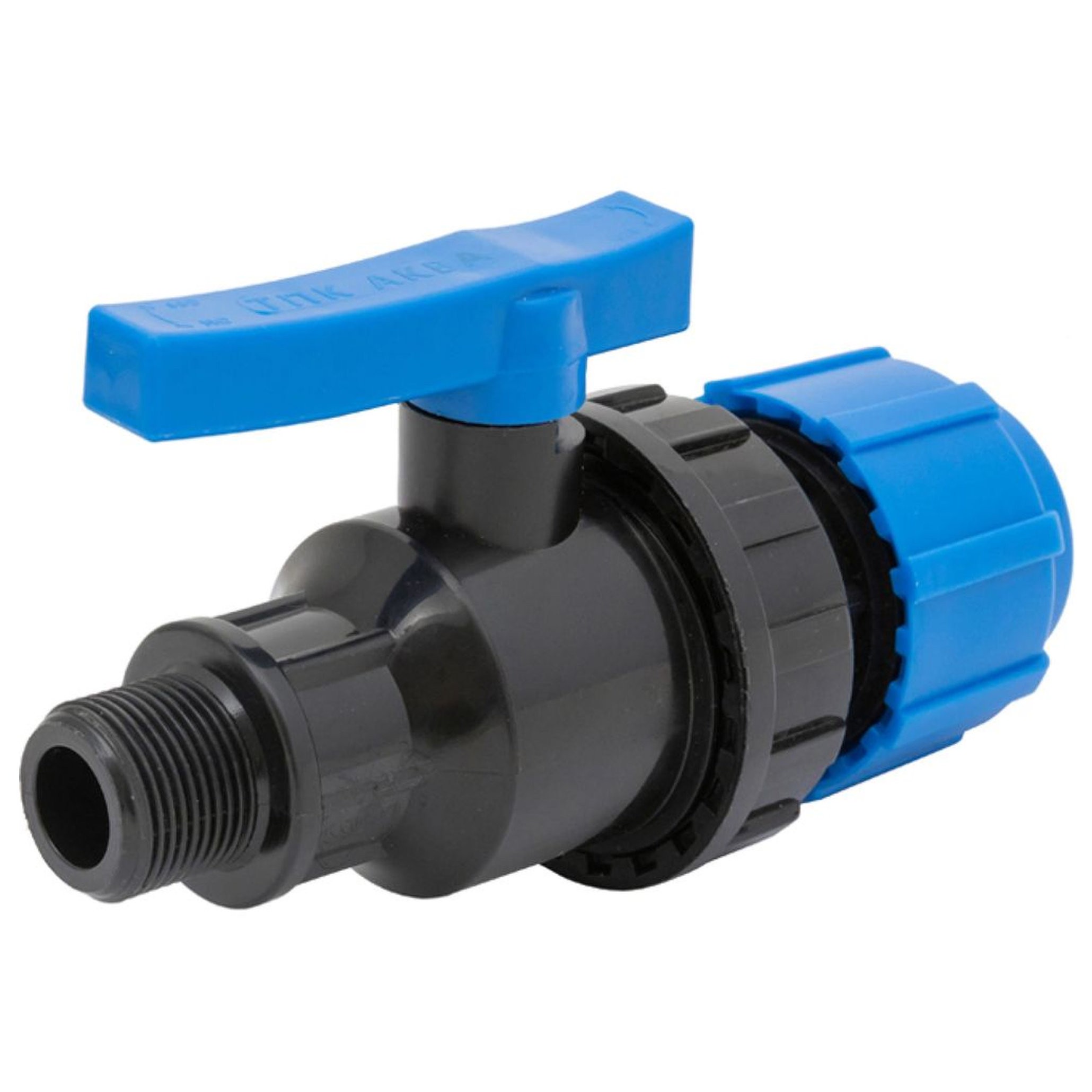 Кран шаровой компрессионный ТПК-АКВА разъемный НР 40 мм x 1 дюйм 553040010