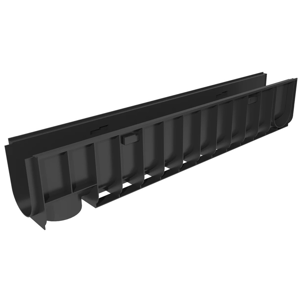 Лоток водоотводный пластиковый Gidrolica Standart DN100 1000x145x185 мм 802