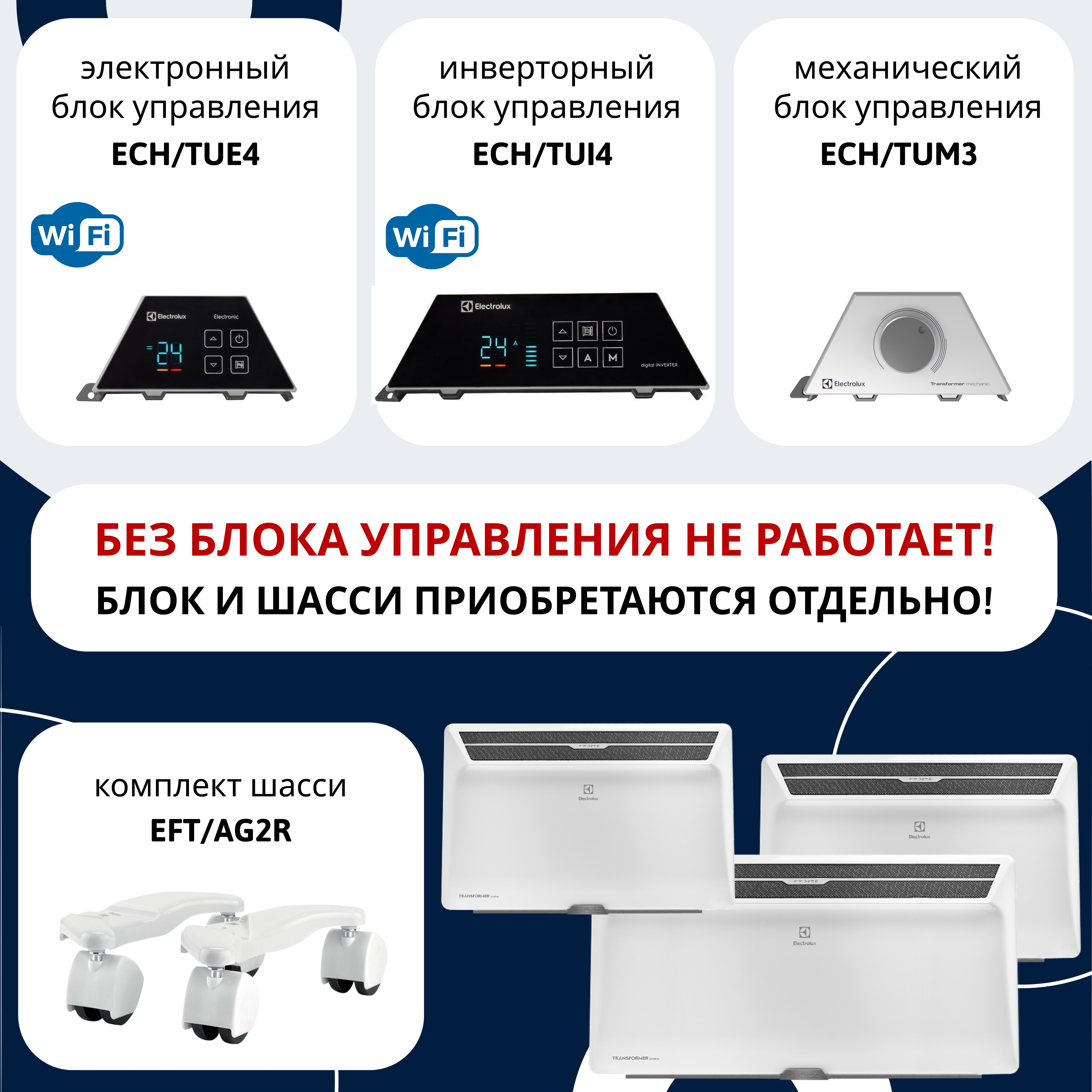 Модуль отопительный электрического конвектора Electrolux Air Gate Transformer ECH/AG2-2000 T с шасси EFT/AG2R ECH/AG2-2000 T / EFT/AG2R