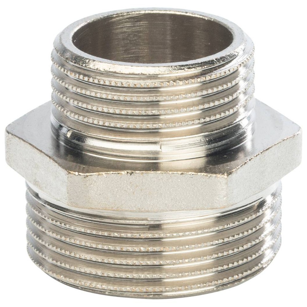 Ниппель резьбовой переходной STOUT 1 1/4 x 1 НН никелированный SFT-0004-001141