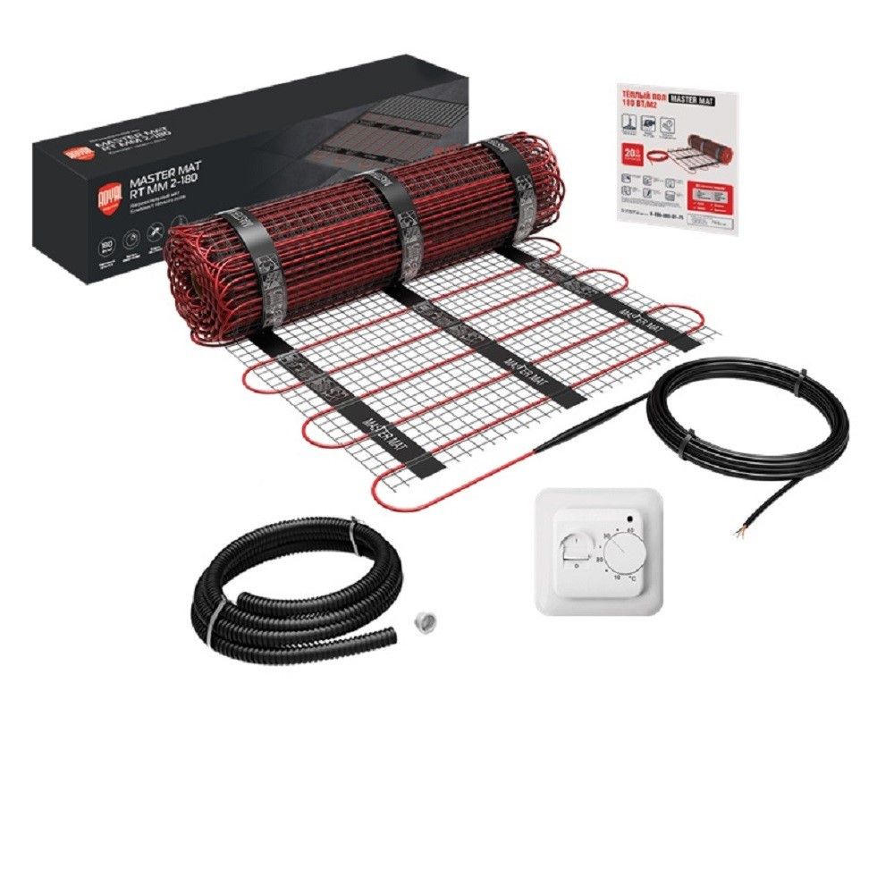 Нагревательный мат Royal Thermo MM 2-180-1 1 м² (комплект теплого пола с терморегулятором)