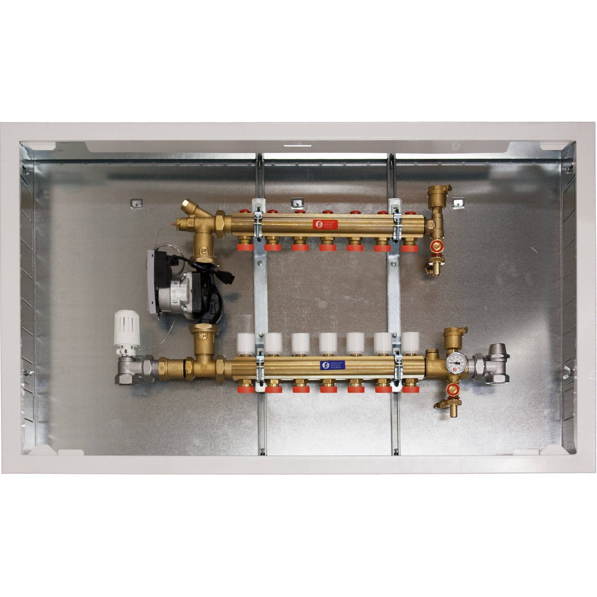 Коллекторный узел Giacomini R557R со смесительной группой 1 x 18 на 8 выходов R557RY028