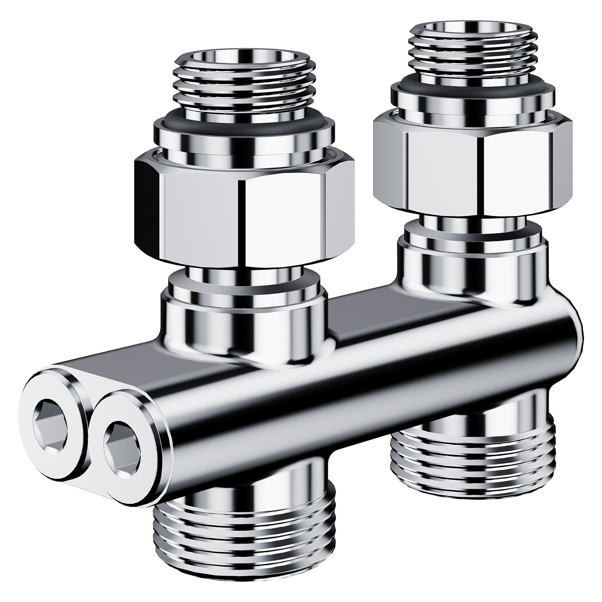 Узел нижнего подключения перекрестный Royal Thermo Design прямой 1/2"х3/4" EK (хром)