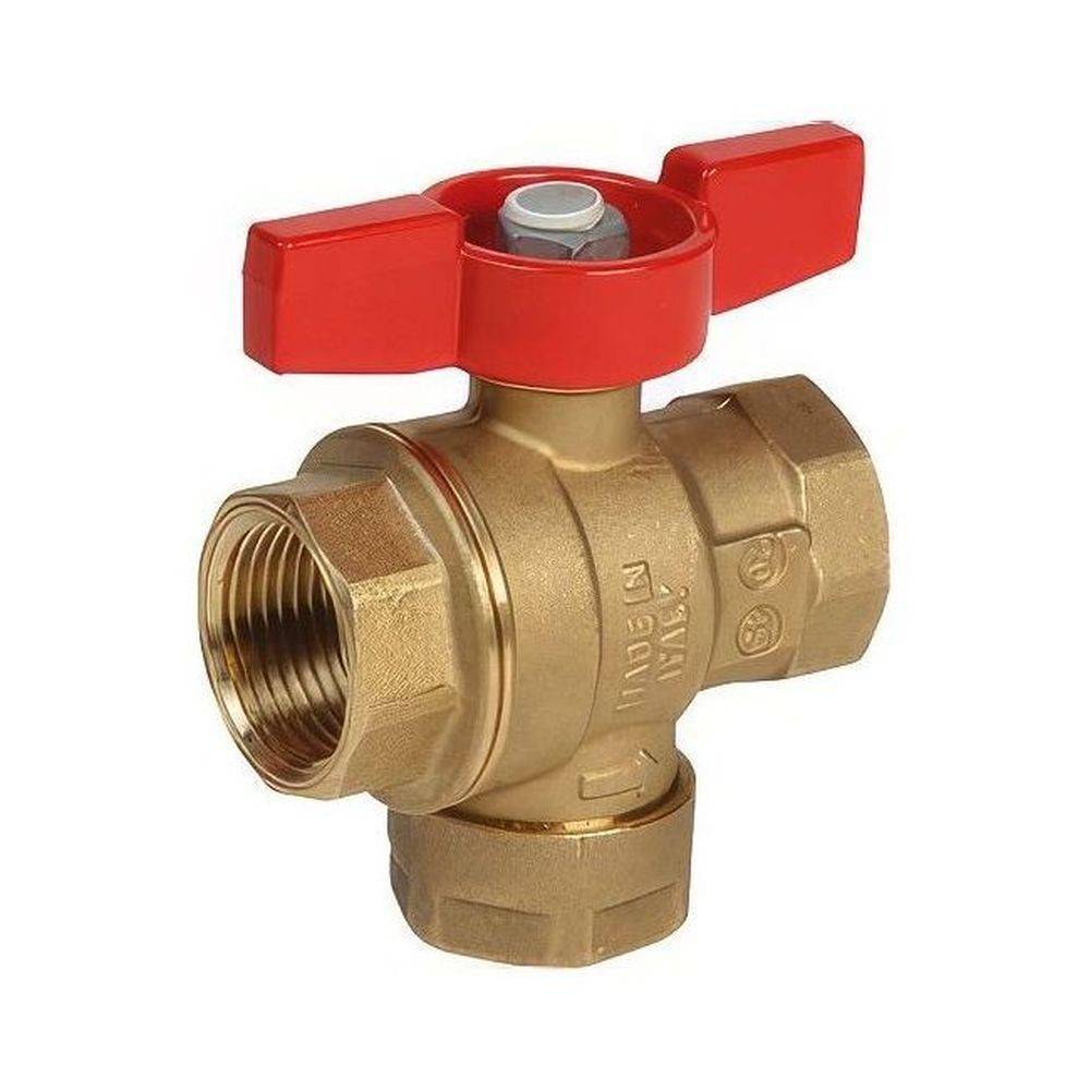 Кран шаровой Giacomini R701 со встроенным фильтром 1/2 дюйма ВВ ручка-бабочка R701FY113