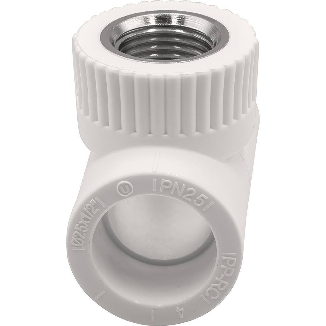 Тройник комбинированный THERMOLIGHT PP-R 25х1/2х25 мм ВР белый НС-1620586