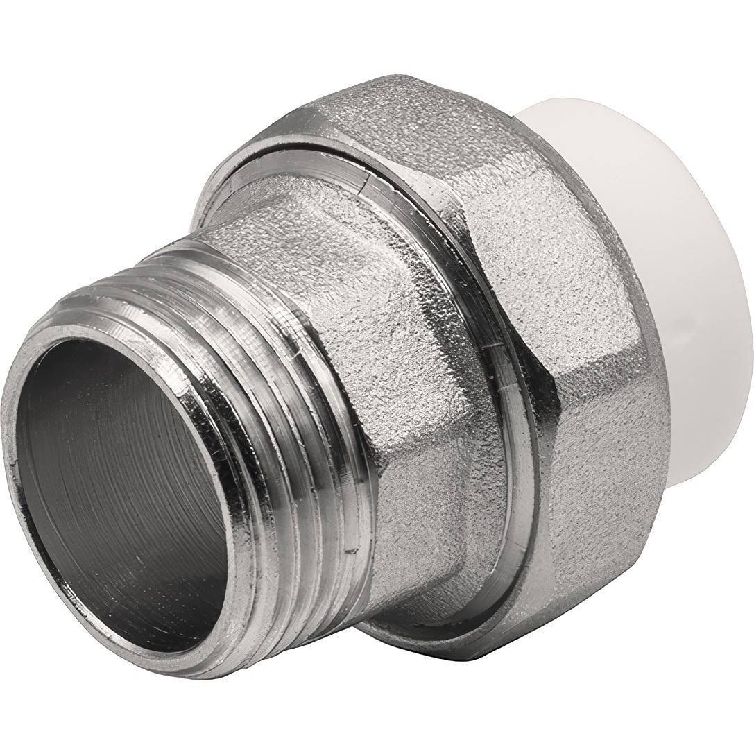 Муфта комбинированная разъемная THERMOLIGHT PP-R НР 20х3/4 белая НС-1620530