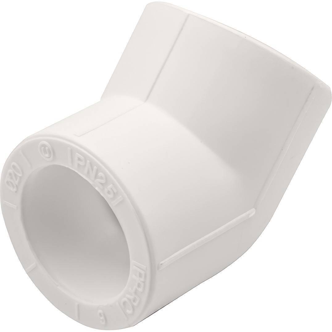 Угольник 45° PP-R THERMOLIGHT 20 мм белый НС-1620652