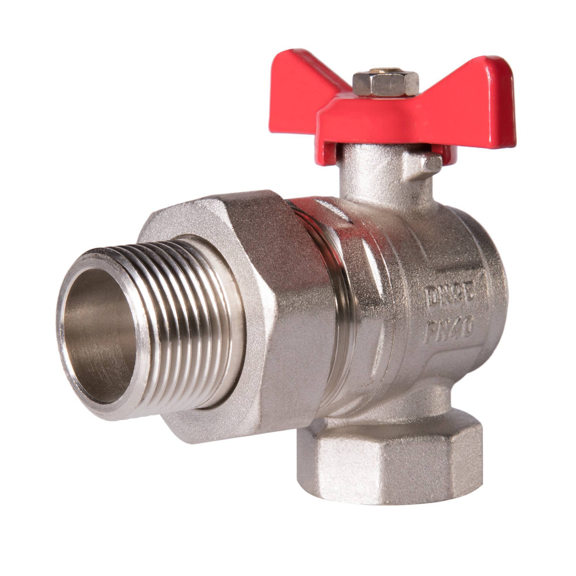 Кран шаровой угловой Royal Thermo OPTIMAL 1 НГ бабочка RTE 07.025