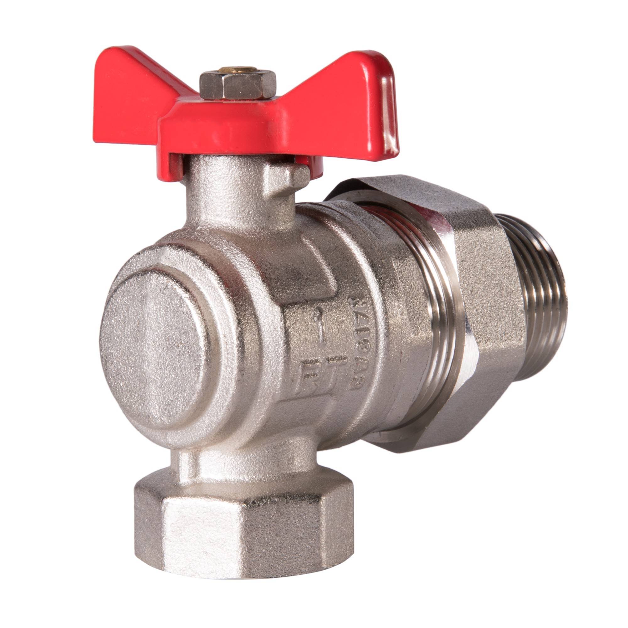 Кран шаровой угловой Royal Thermo OPTIMAL 1 НГ бабочка RTE 07.025