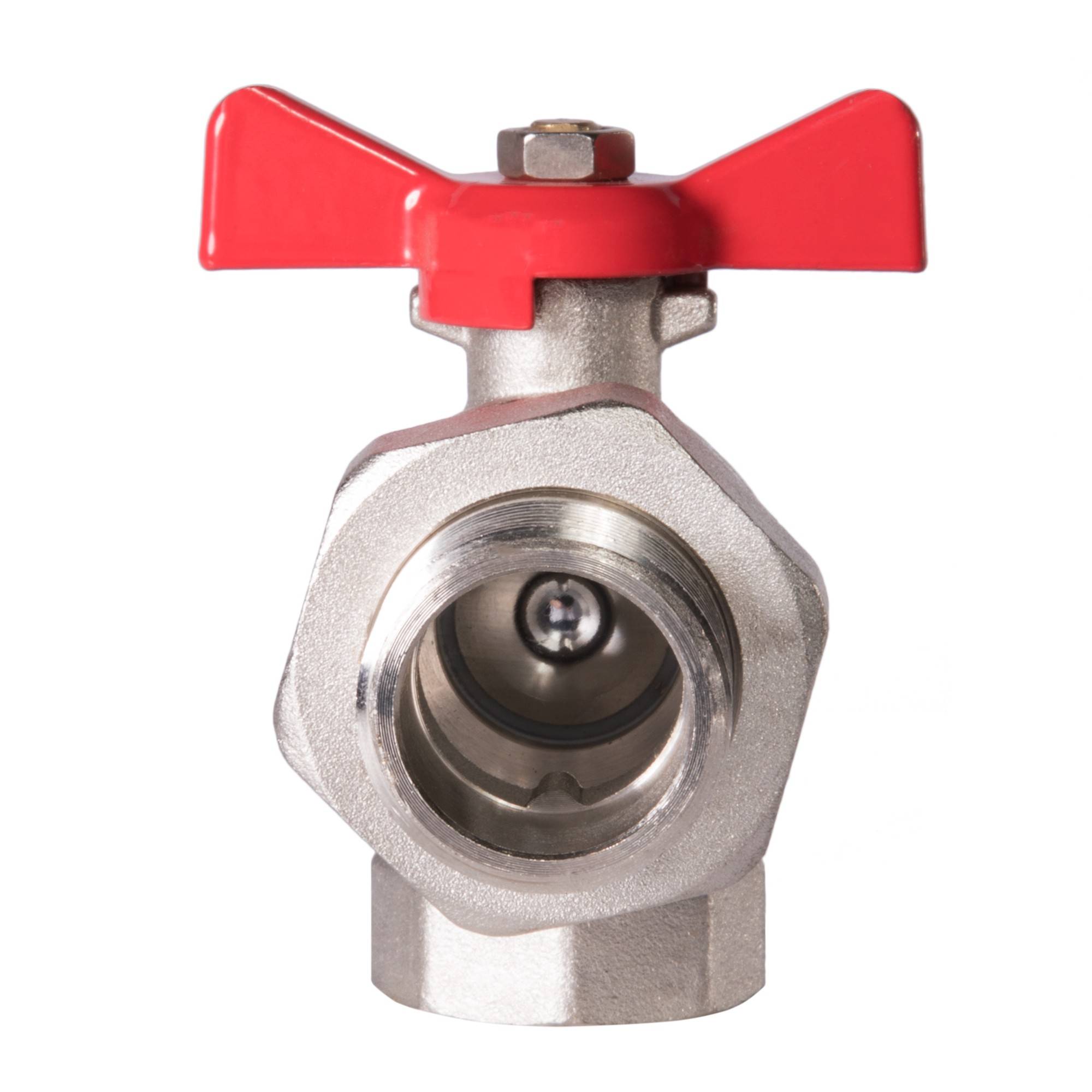 Кран шаровой угловой Royal Thermo OPTIMAL 1 НГ бабочка RTE 07.025