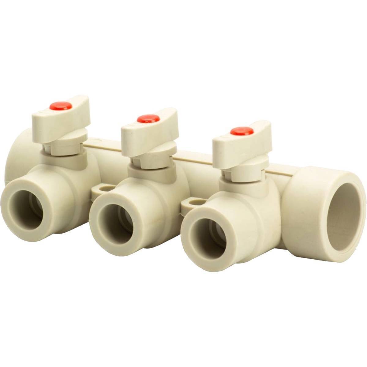 Коллектор полипропиленовый Lammin с шаровыми кранами 32 мм х 3 выхода 1160559