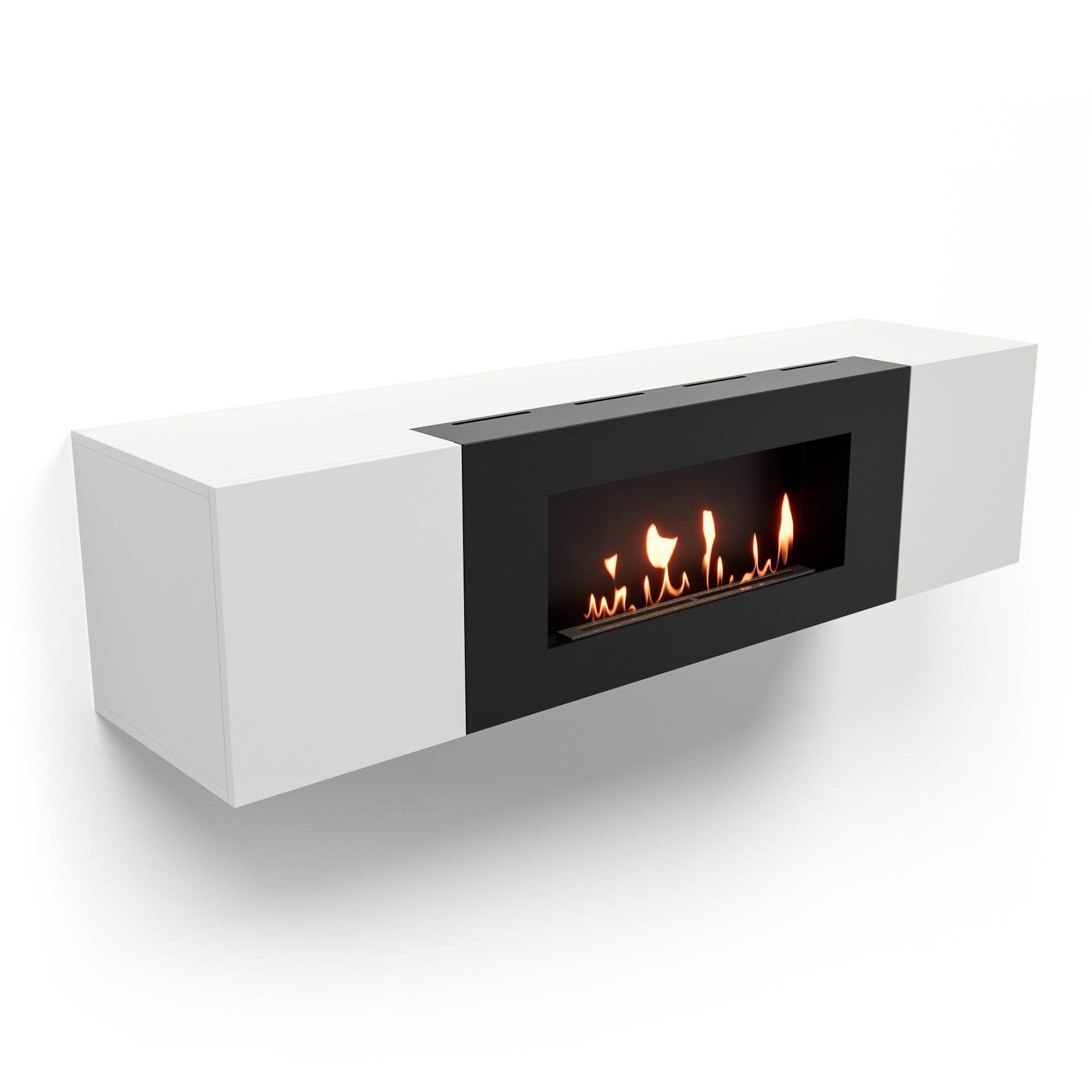 Тумба ТВ с биокамином Firelight BFP-P1600 белая НС-1646612