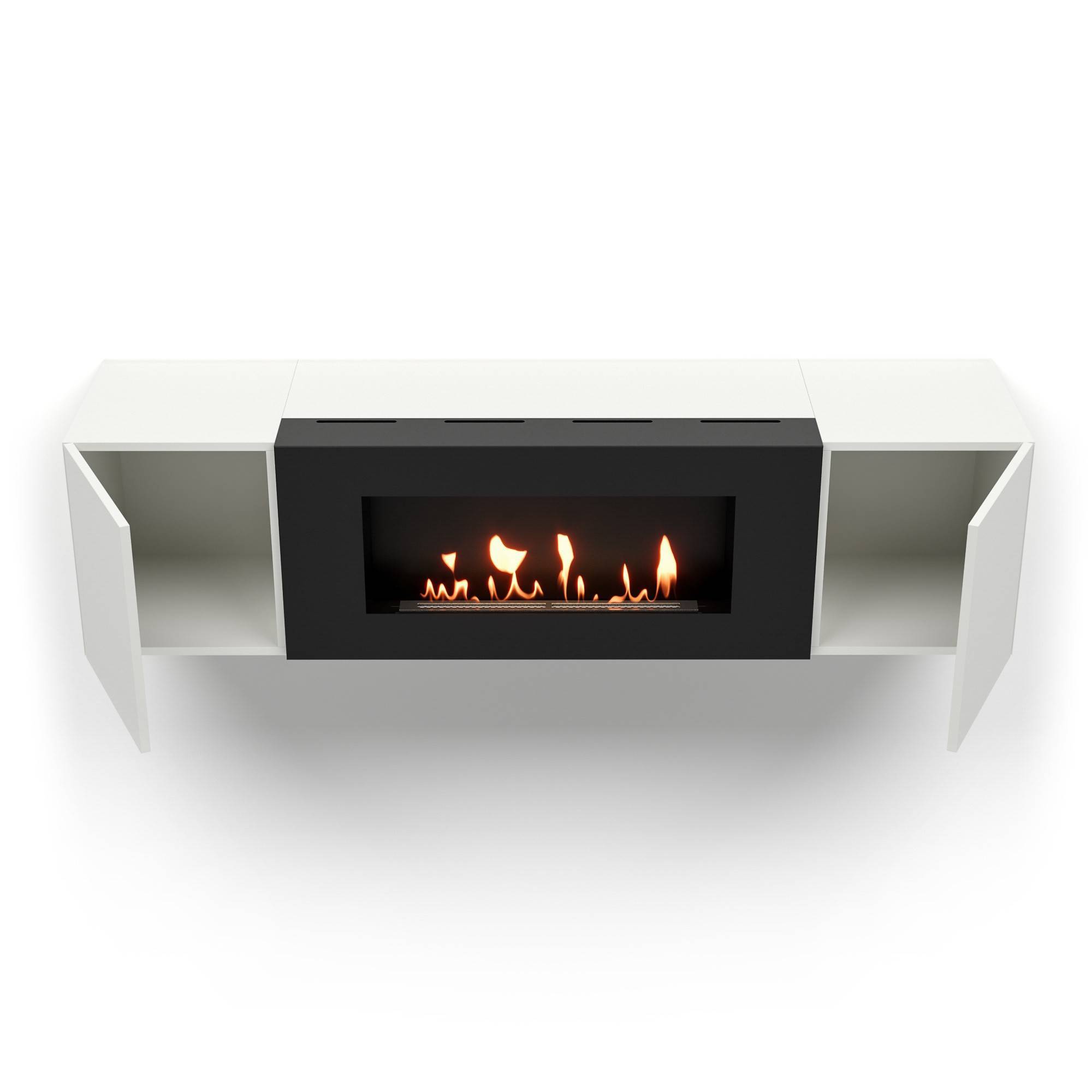 Тумба ТВ с биокамином Firelight BFP-P1600 белая НС-1646612