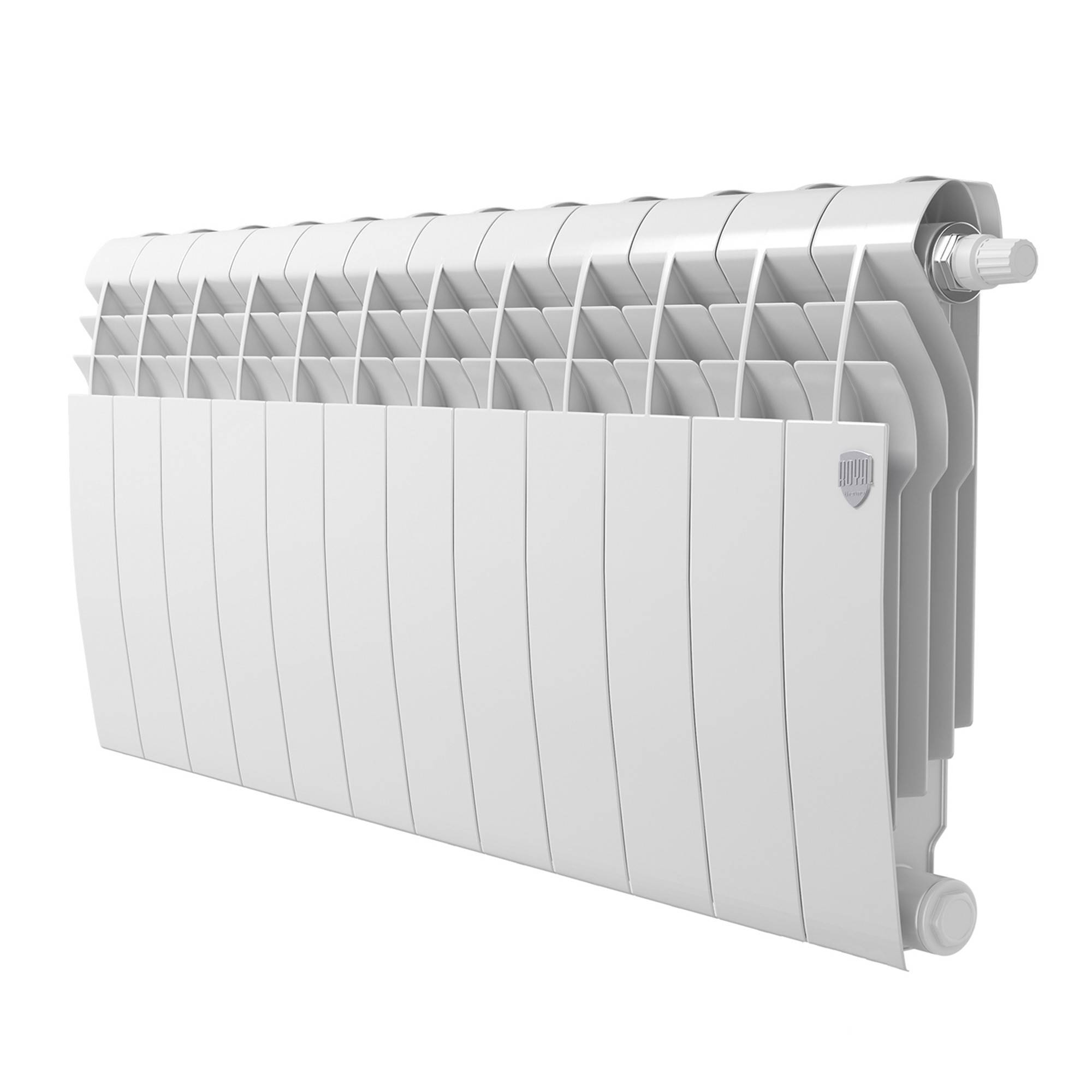 Биметаллический радиатор Royal Thermo BiLiner 350 Bianco Traffico VR 12 секций нижнее подключение 1506288