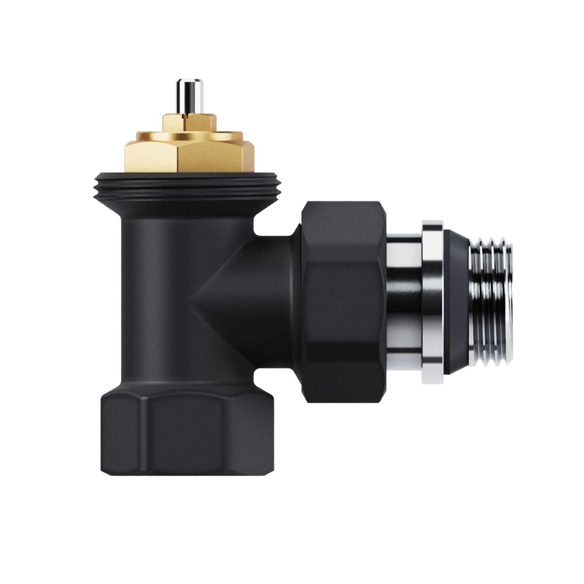 Набор термостатический угловой Royal Thermo Design 1/2 M30x1.5 черный НС-1640381