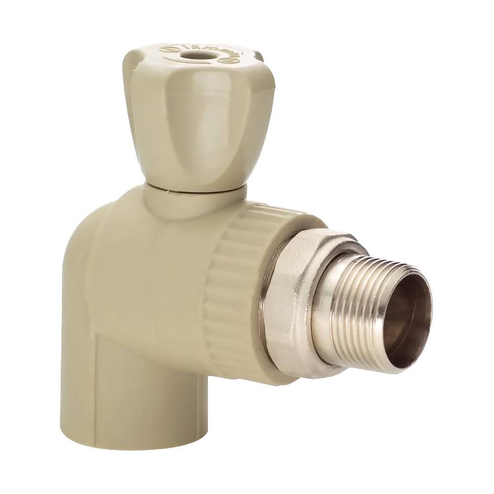 Кран шаровой радиаторный угловой PPR Lammin PREMIUM 25x3/4 серый НС-1641564