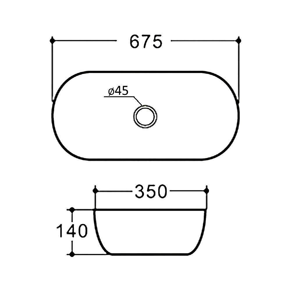 Раковина накладная Orange B07 санфарфор белый глянец B07-675W