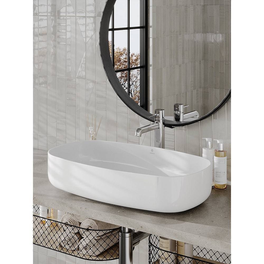 Раковина накладная Orange B07 санфарфор белый глянец B07-675W