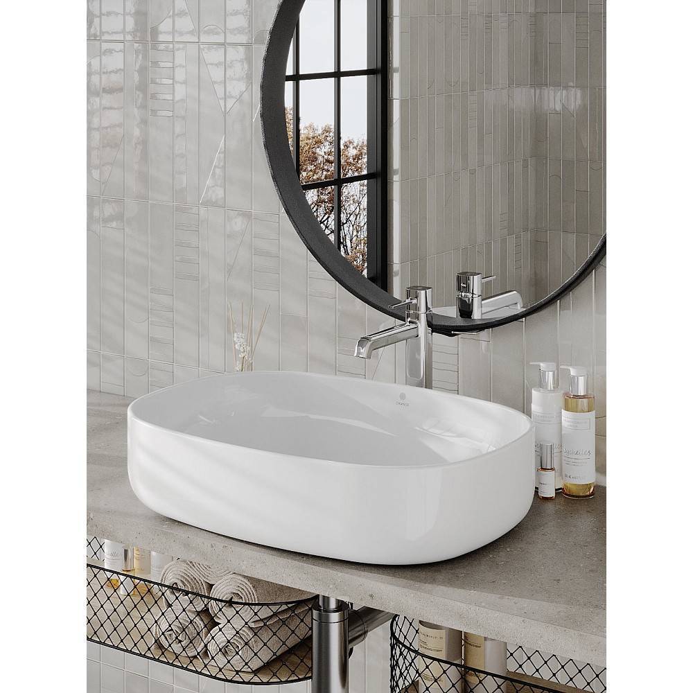 Раковина накладная Orange B08 санфарфор белый глянец B08-600W