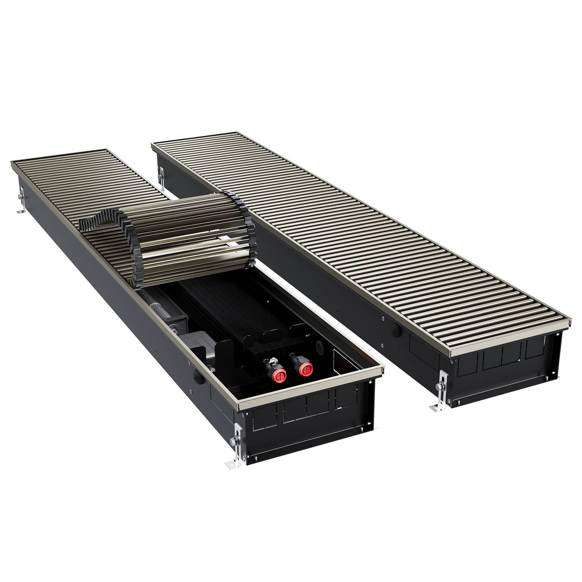 Конвектор внутрипольный Royal Thermo ATRIUM TURBO 110x250x2400 мм инверторный Светлая бронза НС-1666314