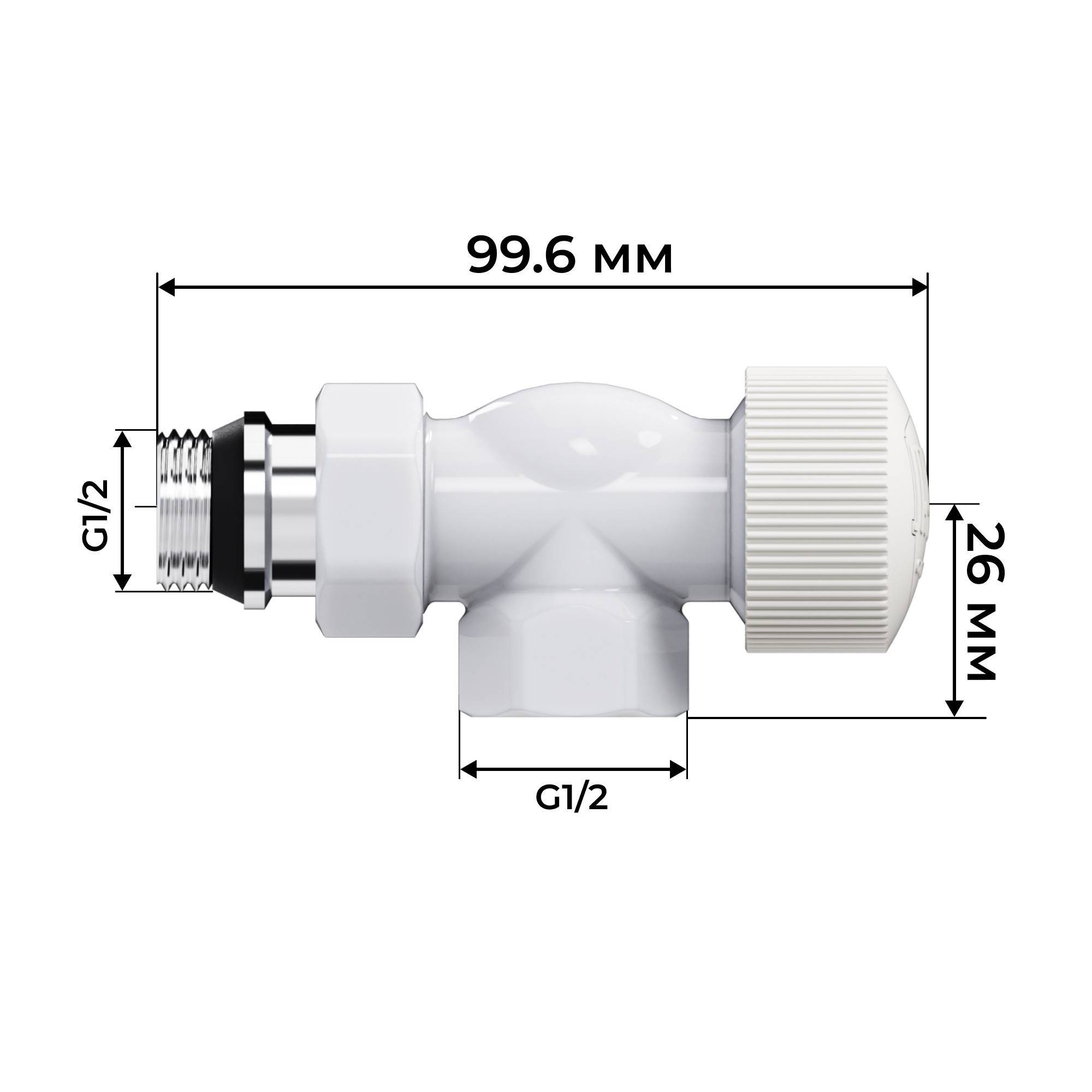 Набор термостатический осевой Royal Thermo Design 1/2 M30x1,5 Белый НС-1640373