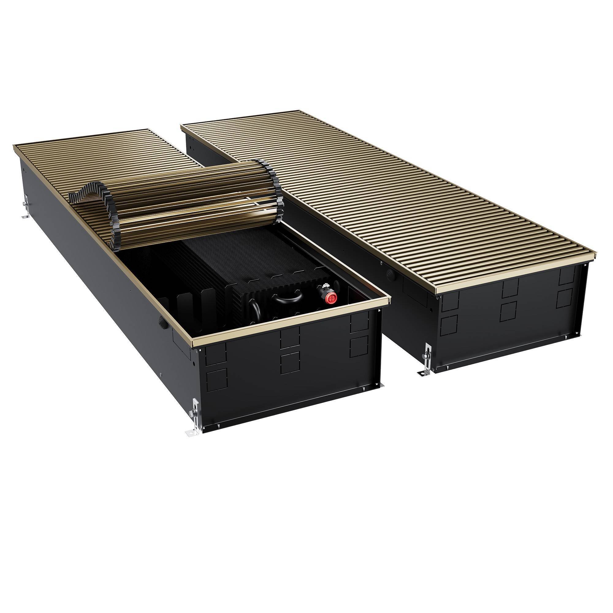 Конвектор внутрипольный Royal Thermo ATRIUM TURBO 190x400x2400 мм инверторный золото 1665444