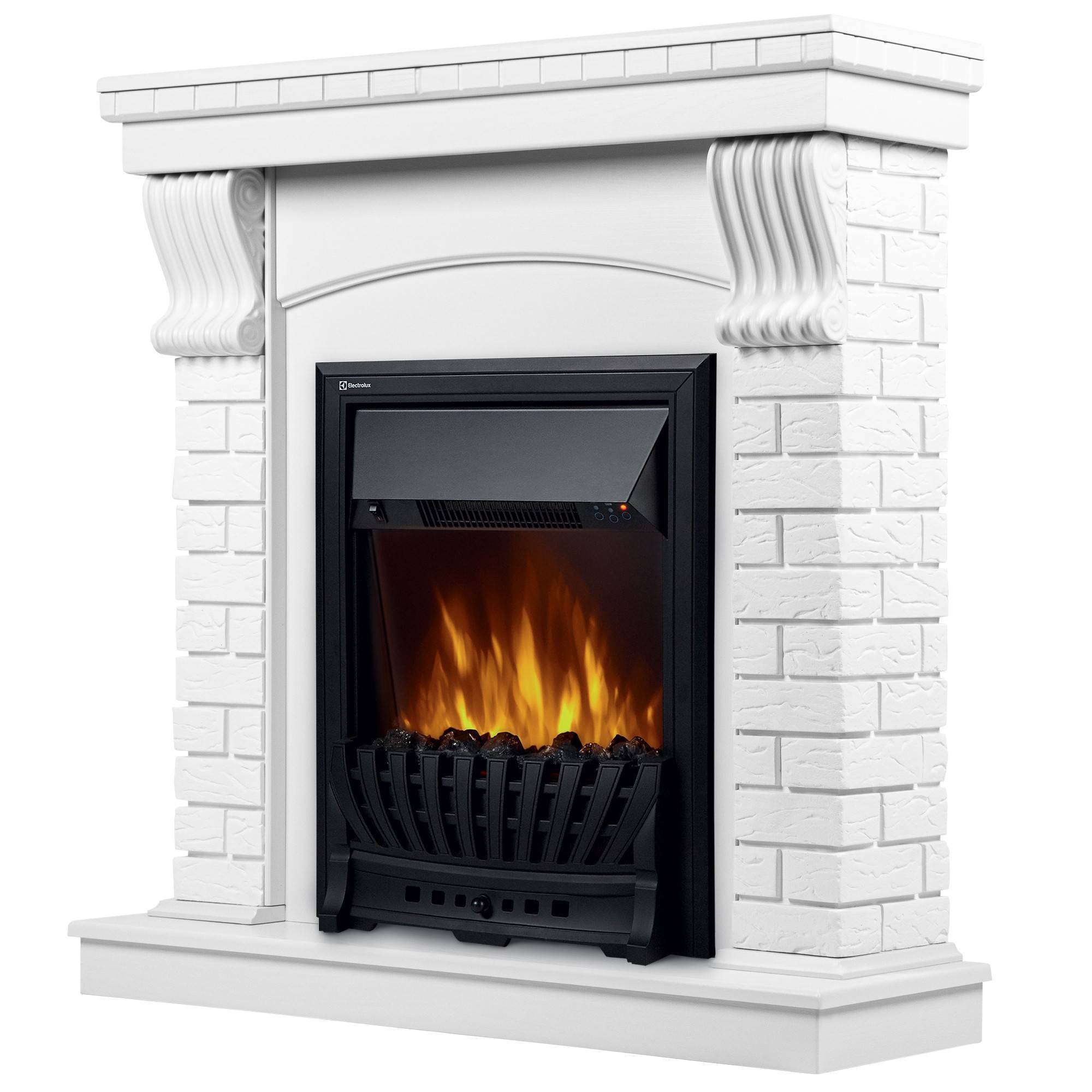 Портал для электрокамина Firelight Jersey Classic белый камень/белый дуб 1650097