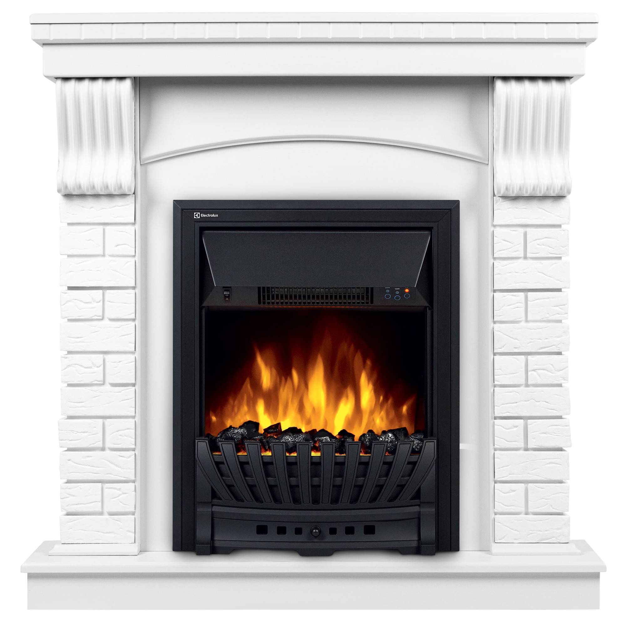 Портал для электрокамина Firelight Jersey Classic белый камень/белый дуб 1650097