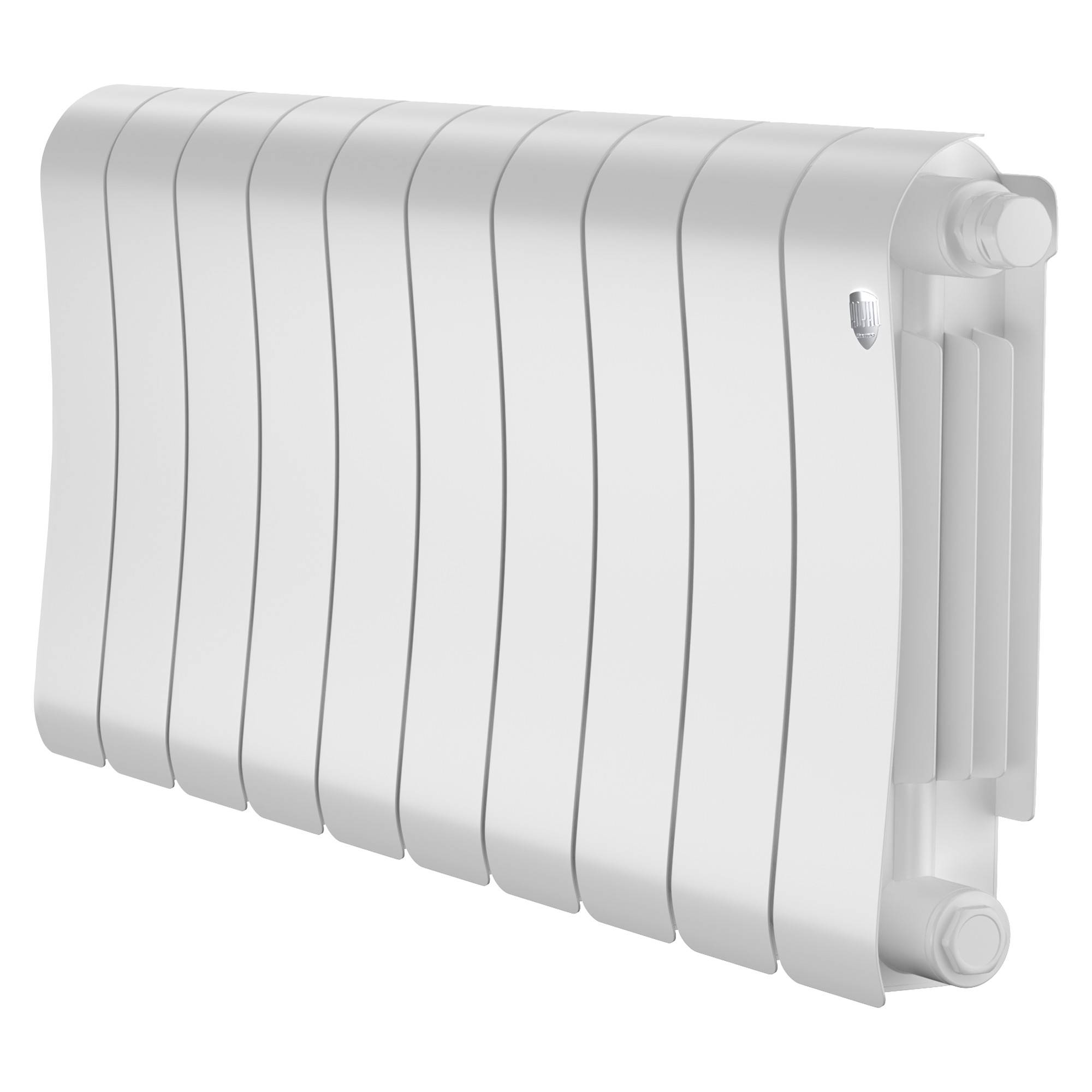 Радиатор биметаллический Royal Thermo Infinity 300 Bianco Traffico VR80 10 секций нижнее подключение RAL 9016 1696333