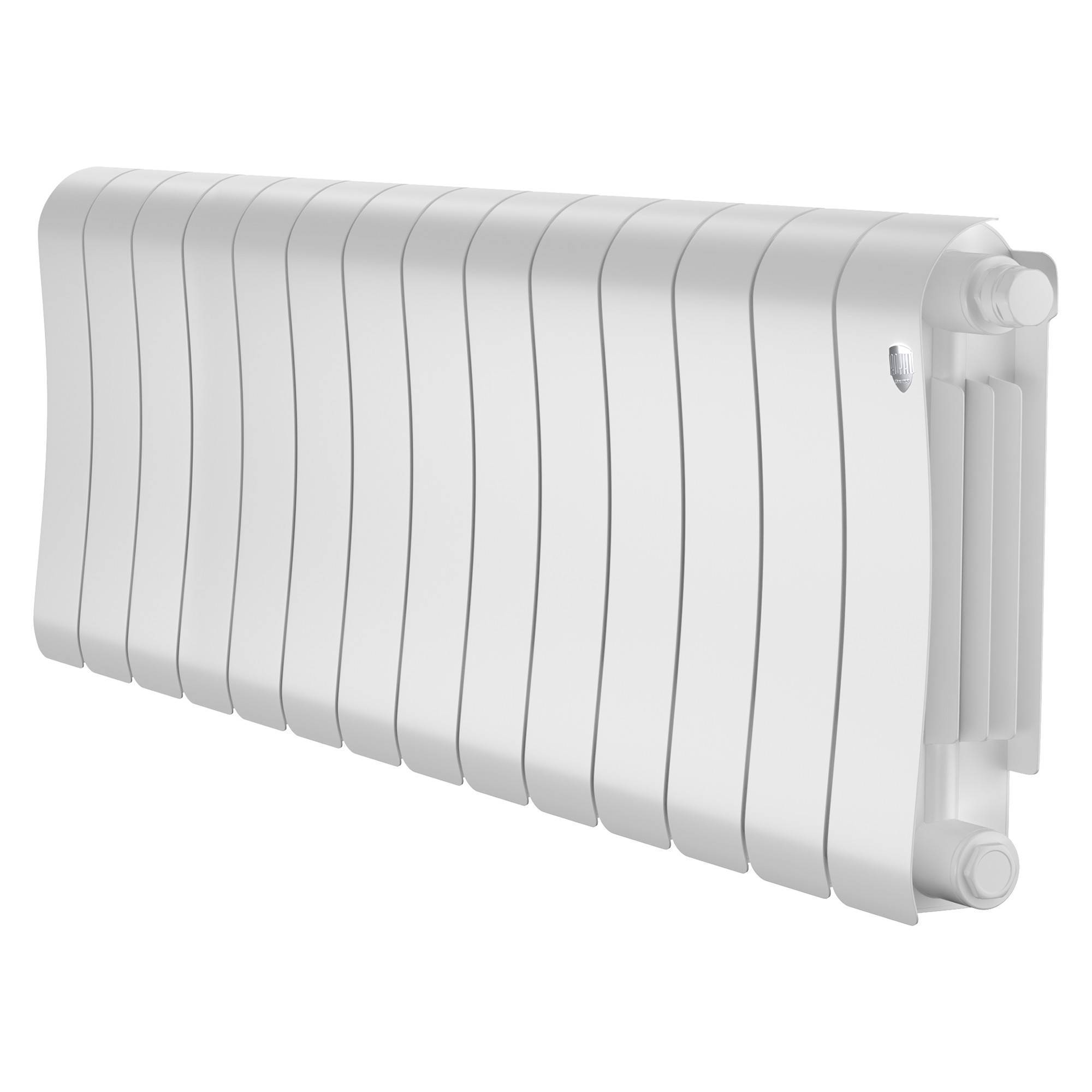 Радиатор биметаллический Royal Thermo Infinity 300 Bianco Traffico VR80 14 секций нижнее подключение RAL 9016 1696335