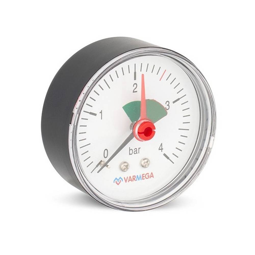 Манометр аксиальный Varmega с указателем предела 63 мм 4 бар 1/4 VMMT09-630402