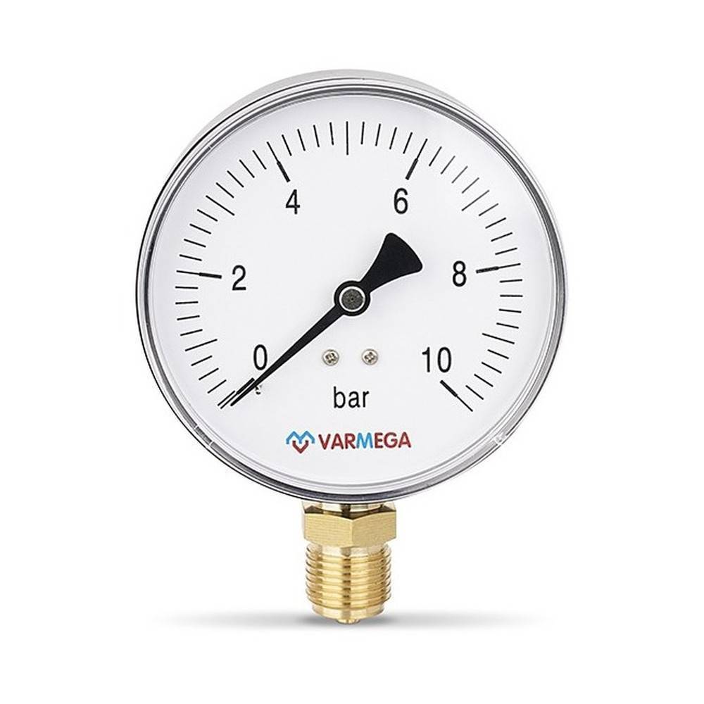 Манометр радиальный Varmega 100 мм 10 бар 1/2 VMMT10-101004