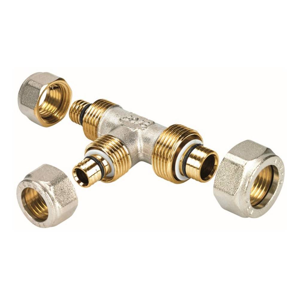 Тройник равнопроходный Henco обжим 16x16x16 мм 16EK-161616