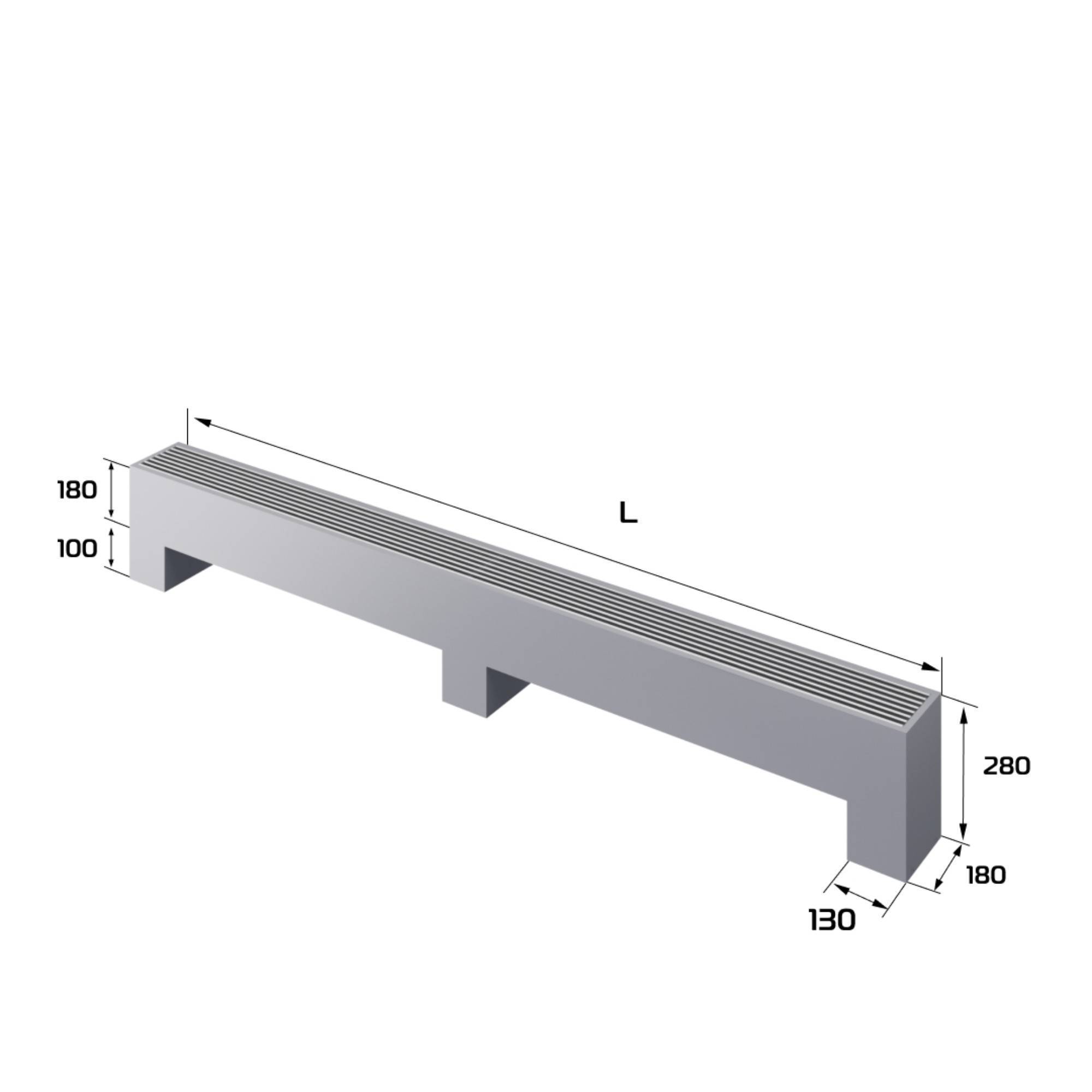 Конвектор напольный Royal Thermo STEP 180x180x3000 мм серебро НС-1636154