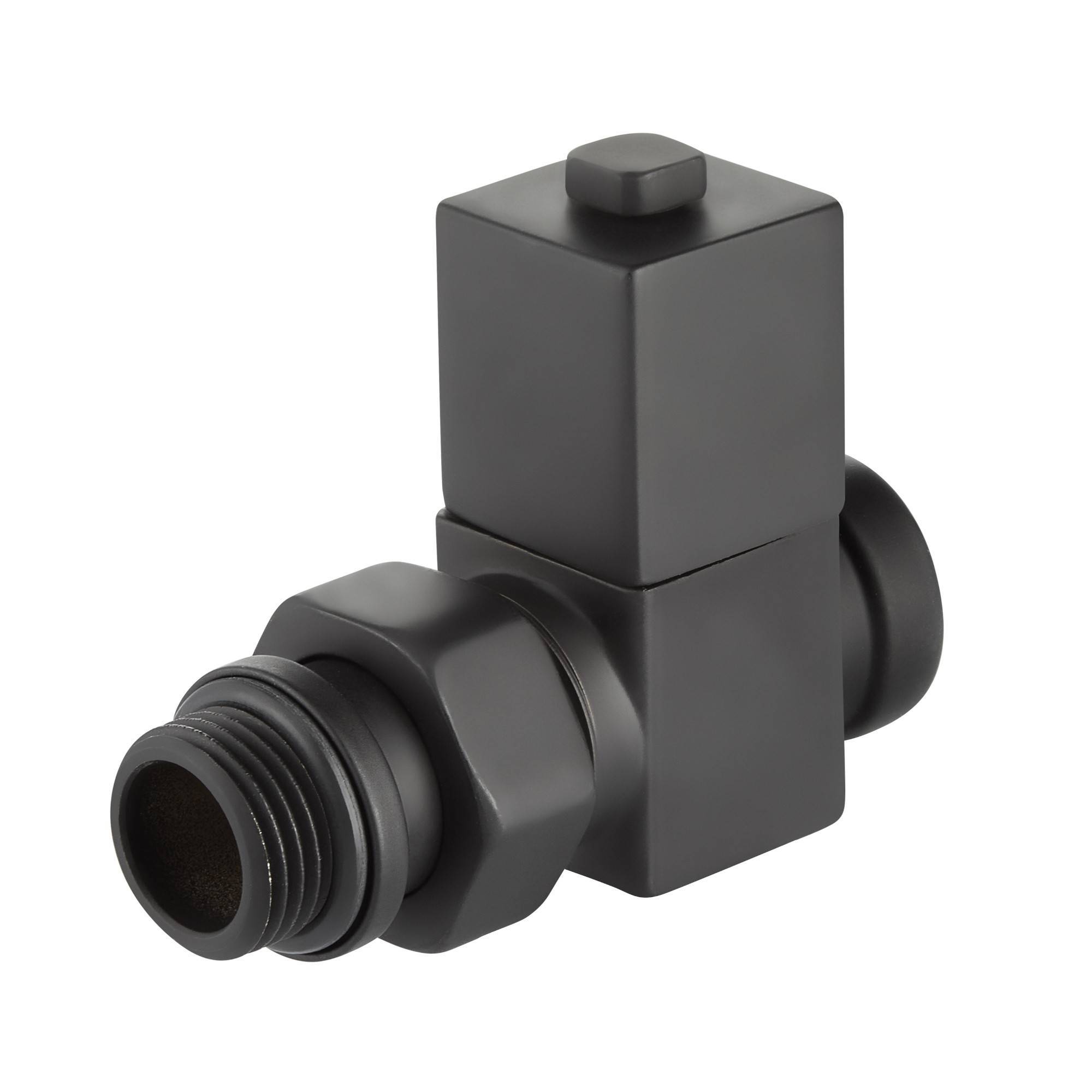 Набор дизайн-вентилей Royal Thermo CUBE прямой 1/2 черный RTE 50.030 BL