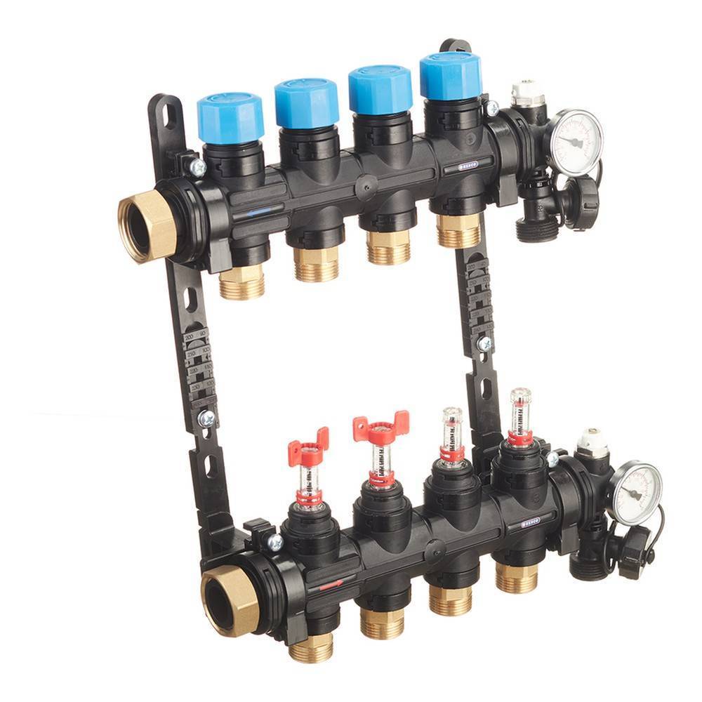 Коллекторная группа Henco MDK 1 x 4 x 3/4 EK композитная с расходомерами и термометрами MDK-04
