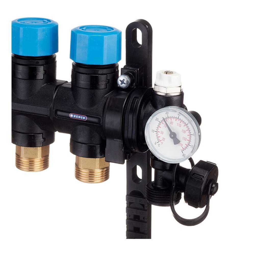 Коллекторная группа Henco MDK 1 x 4 x 3/4 EK композитная с расходомерами и термометрами MDK-04