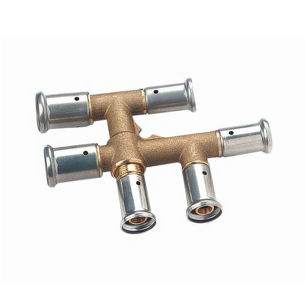 Распределитель двойной HENCO латунный пресс 20x20x20 мм 9P-202020