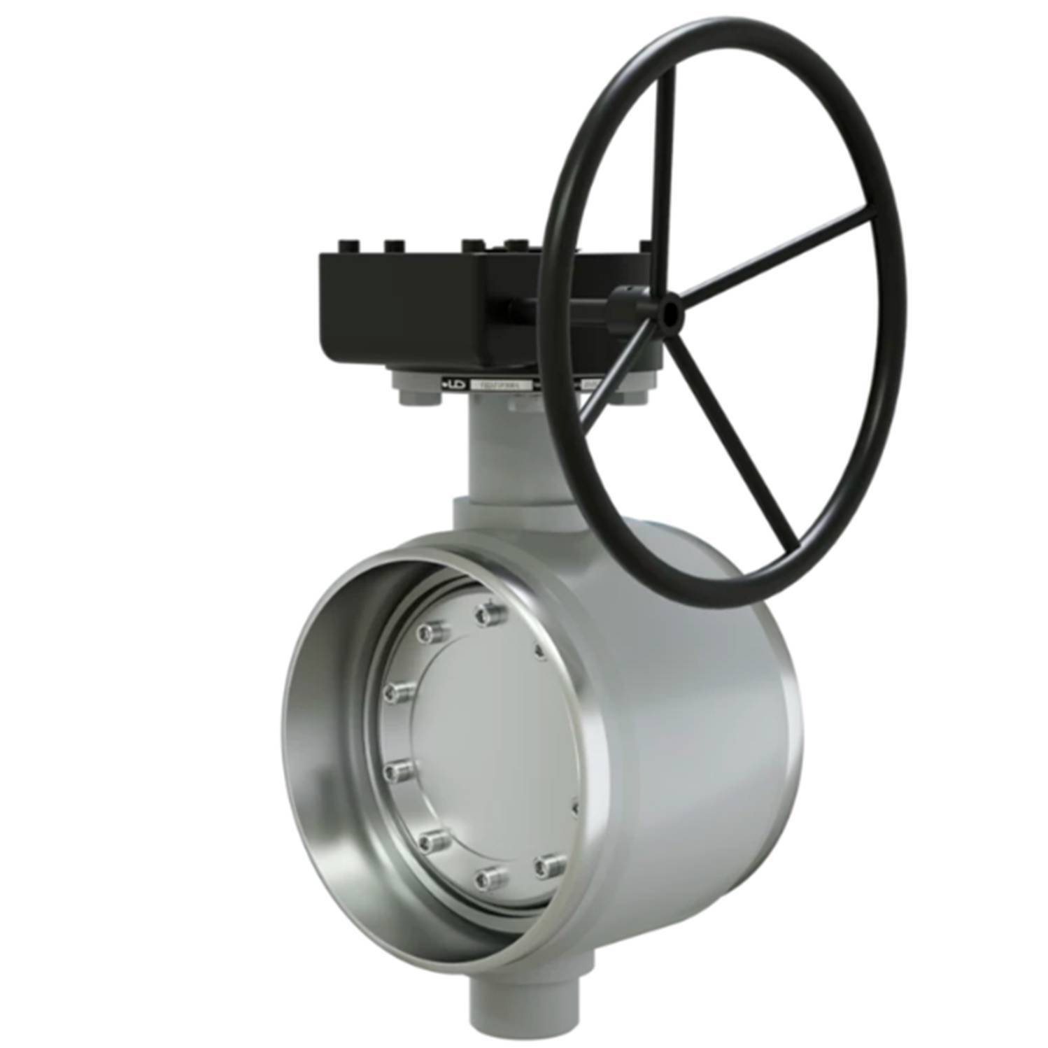 Затвор поворотно-дисковый LD 3-х эксцентриковый приварной DN350 PN25 сталь 20 с редуктором 1661972