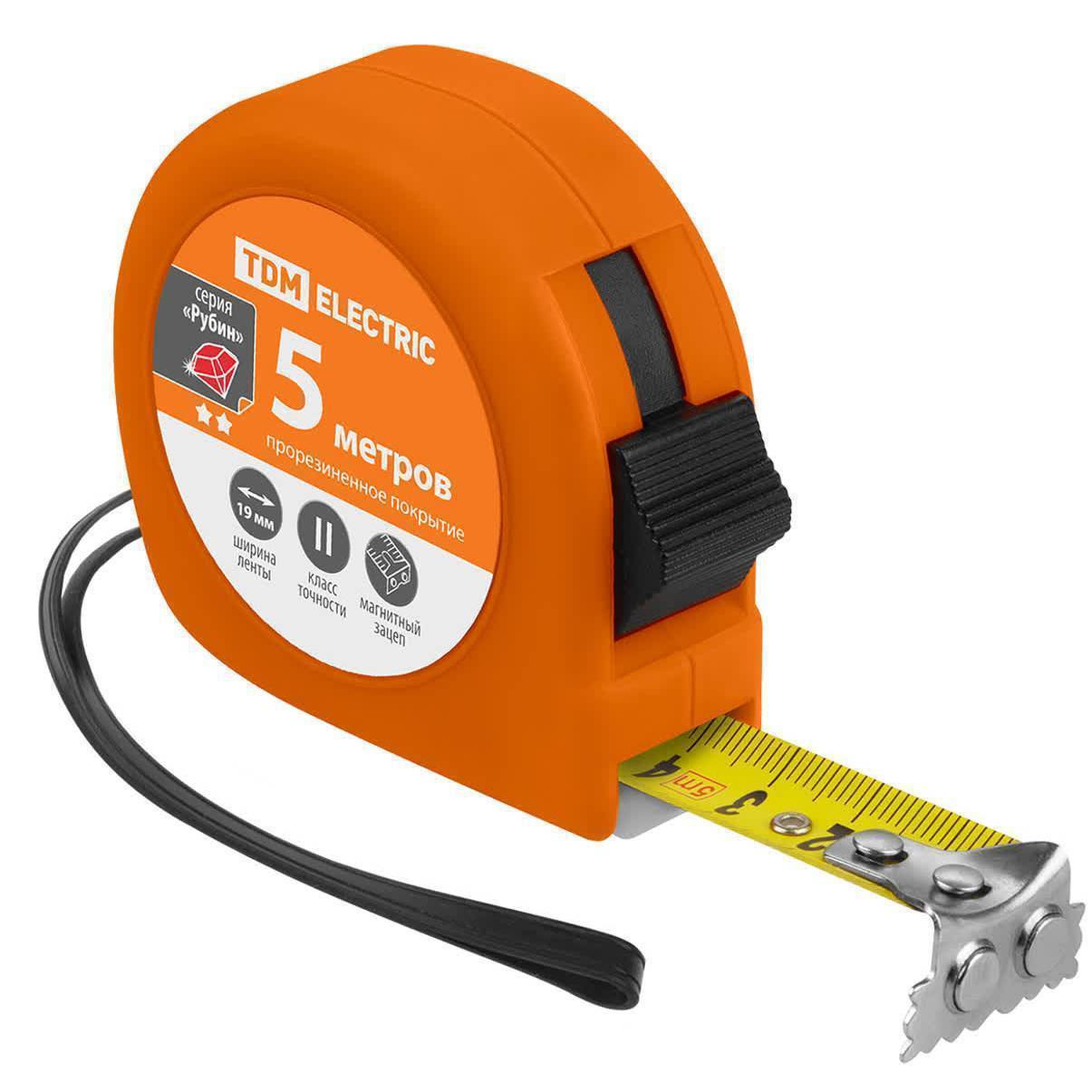 Рулетка измерительная TDM ELECTRIC Рубин 5 м х 19 мм SQ1019-0102