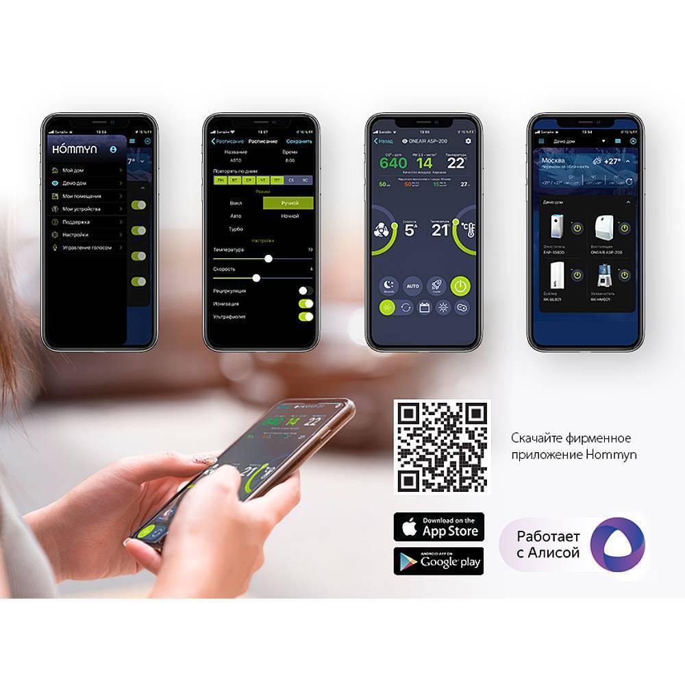 Приточный очиститель воздуха Ballu ONEAIR ASP-200SPW инверторный НС-1431459