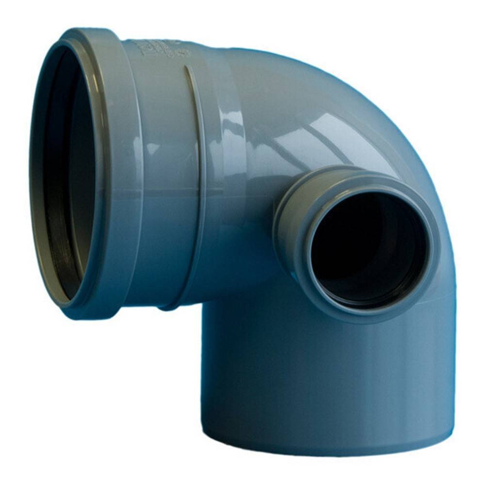 Отвод для внутренней канализации Политэк 110 мм 90° с выходом 50 мм правый 1306830