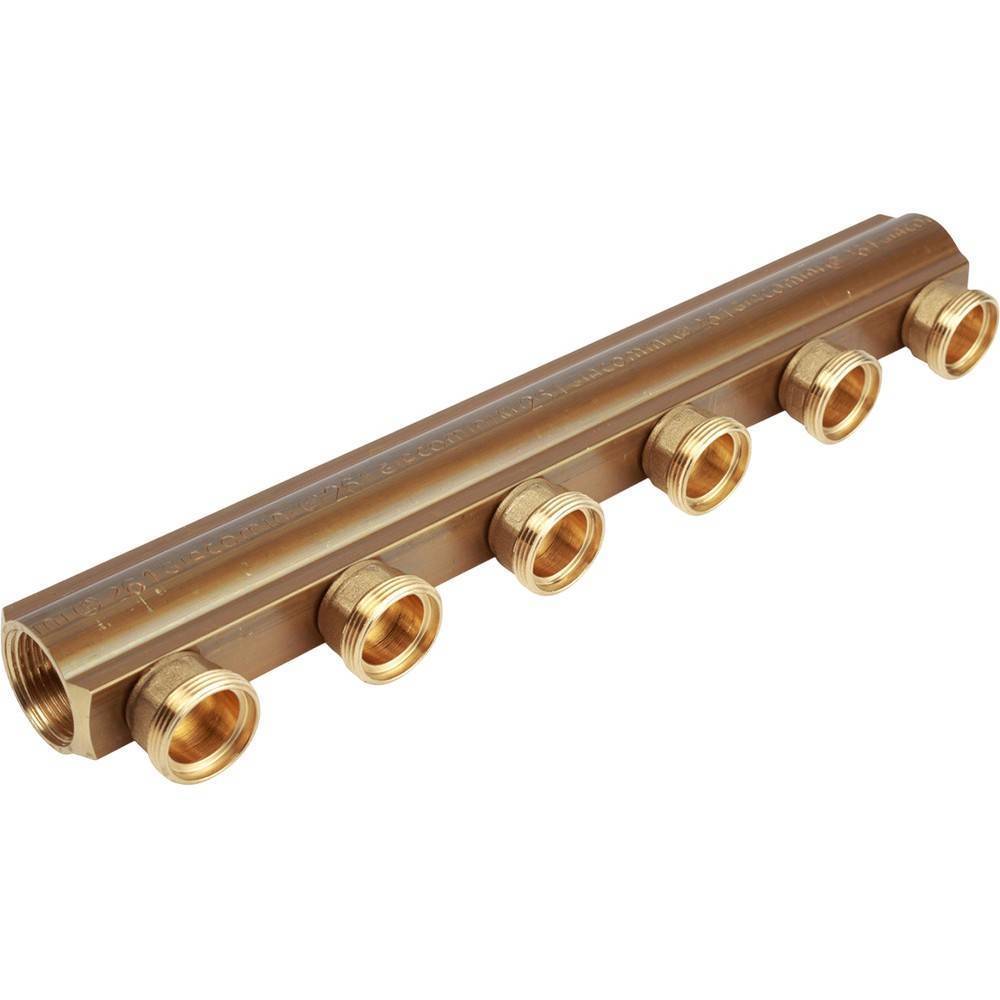 Коллектор распределительный Giacomini R551S 1 x 3/4 E НР на 6 отводов R551SY066