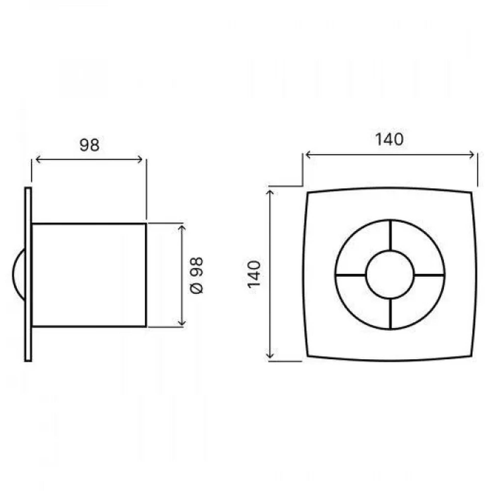 Вентилятор вытяжной BETTOSERB с обратным клапаном черный матовый НС-1652013