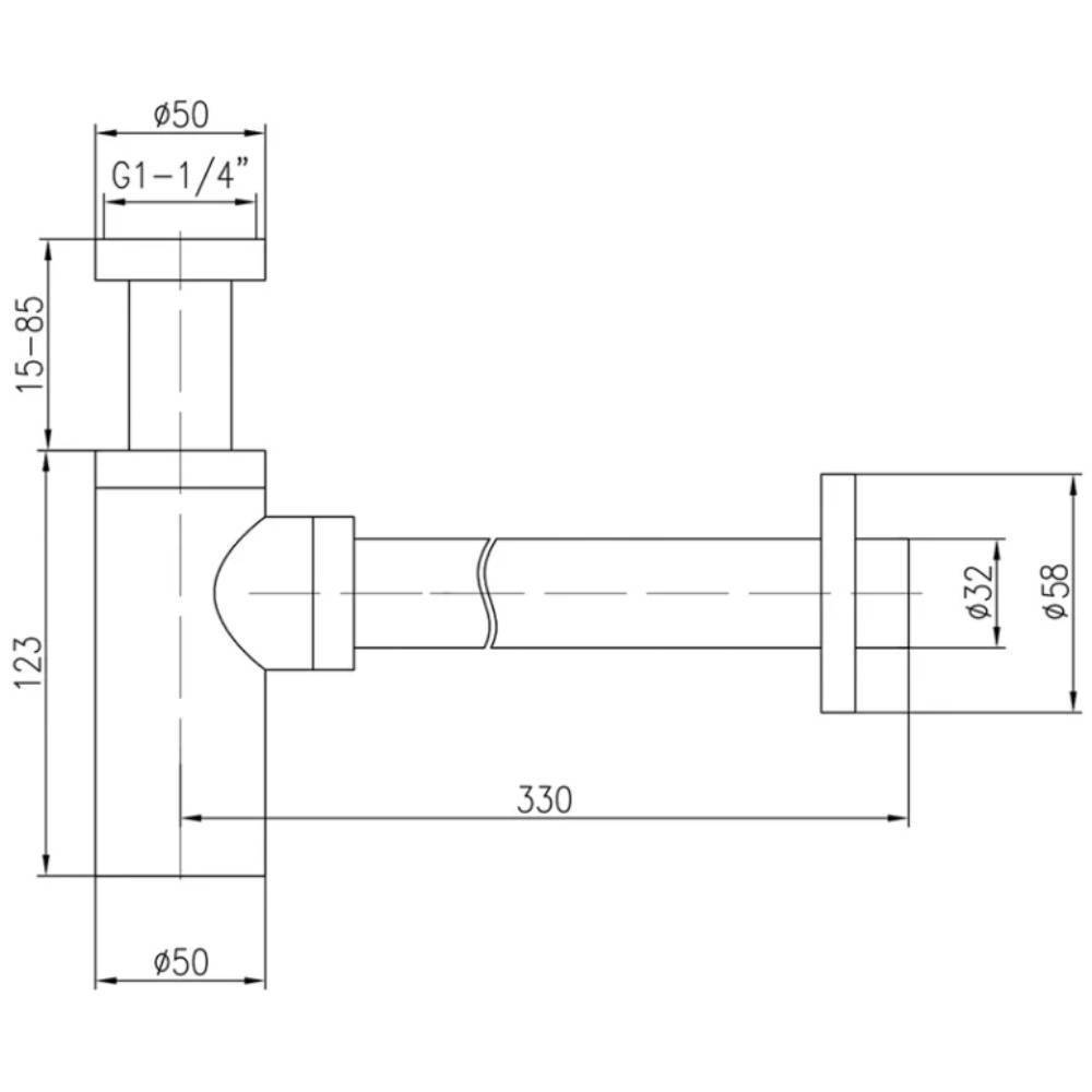 Сифон для умывальника VIEIR VRQ34 1 1/4 x 32 мм латунь хром VRQ34