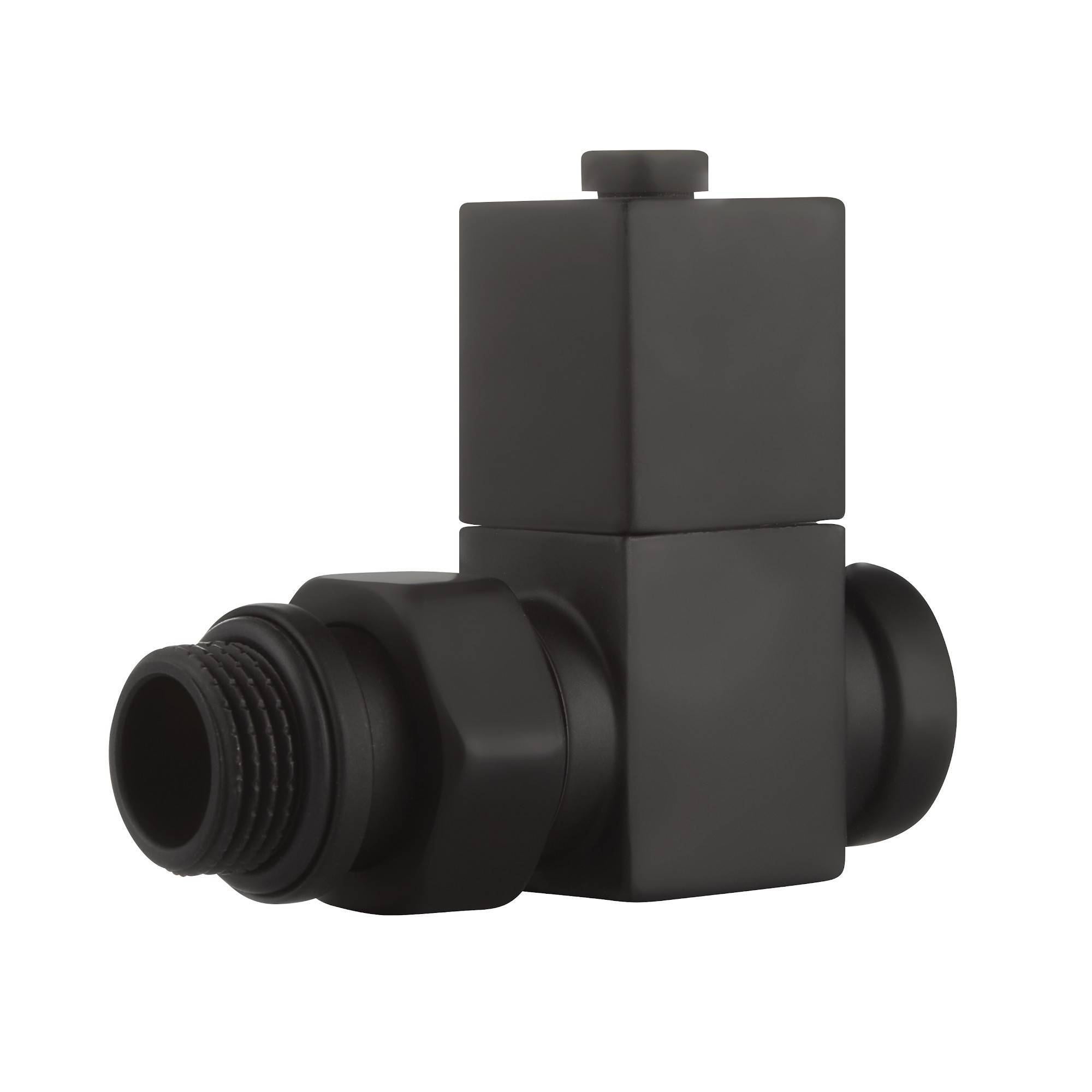 Набор дизайн-вентилей Royal Thermo CUBE прямой 1/2 черный RTE 50.030 BL