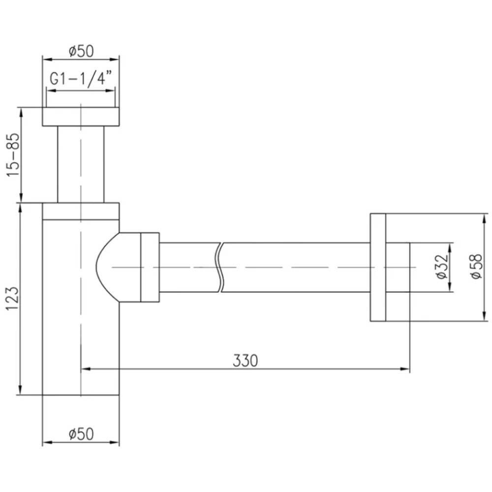 Сифон для раковины VIEIR VRQ34C бутылочный черный VRQ34C