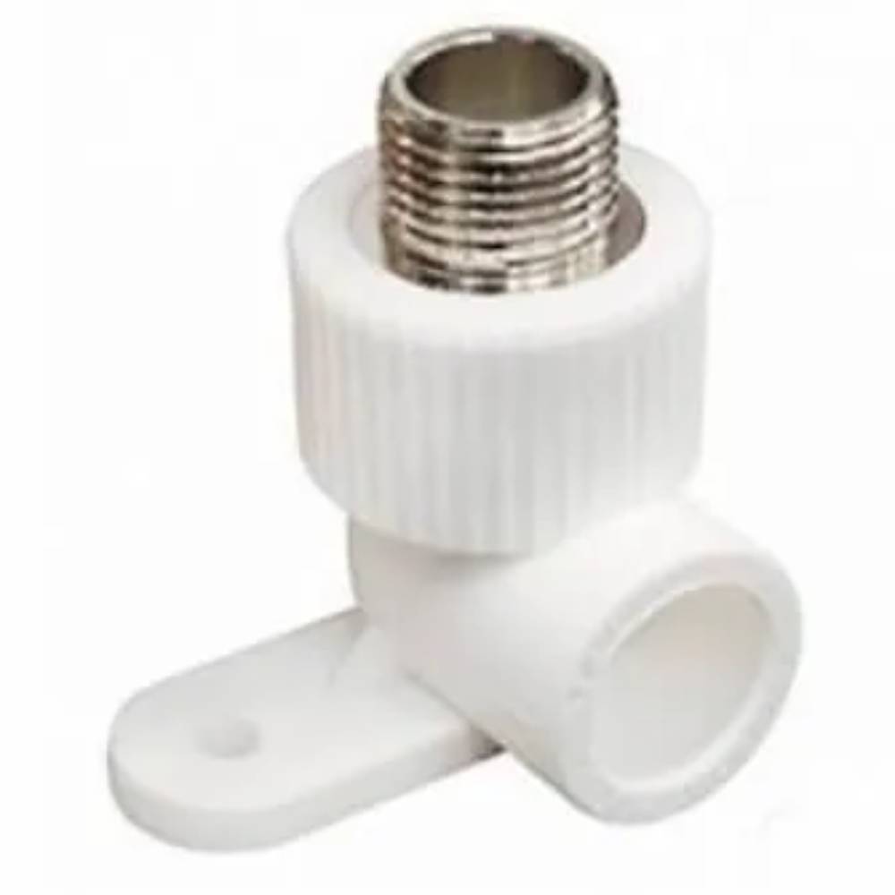 Угольник TEBO PP-R комбинированный с креплением 25x1/2 НР белый 015030904