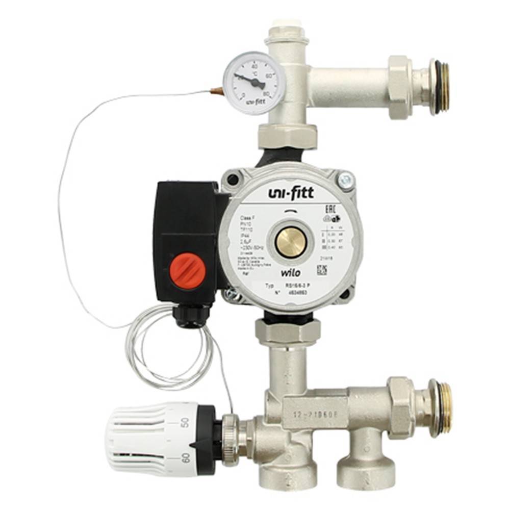 Насосно-смесительная группа Uni-Fitt SOLOMIX MINI 1 с наружной резьбой без насоса 482G2500